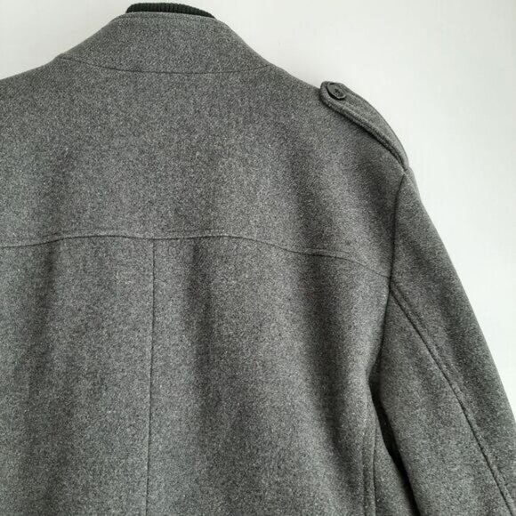 ESPRIT Wool Blend Jacket Coat Front Button & Zip-Up Closure Grey Men's XL - Picture 12 of 16